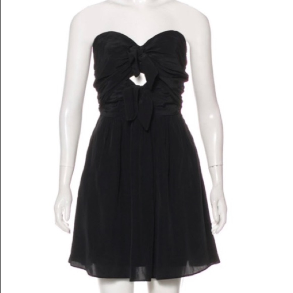 Black Elizabeth and James silk dress w/ bow accent